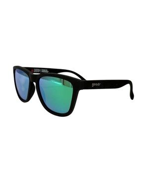 Goodr Black Frame Sunglasses with Green Mirrored Lenses team in training
